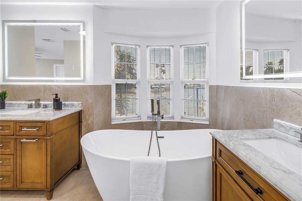 Bathroom, Dual Sink Vanities, Free Standing Baths, Interior