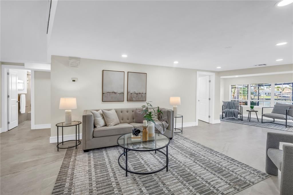 Interior, Living room, Recessed Lighting
