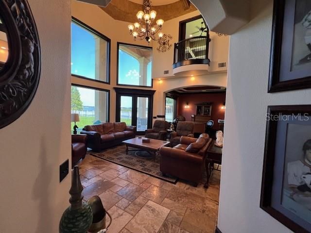 Chandelier, Interior, Living room, Recessed Lighting
