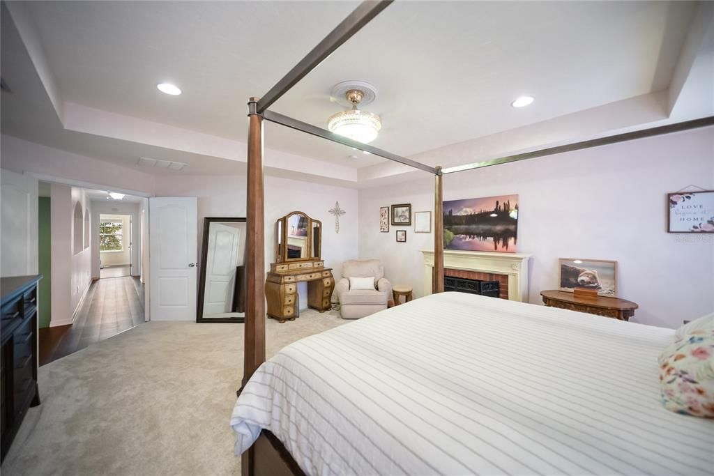 Bedroom, Fireplace, Interior, Recessed Lighting