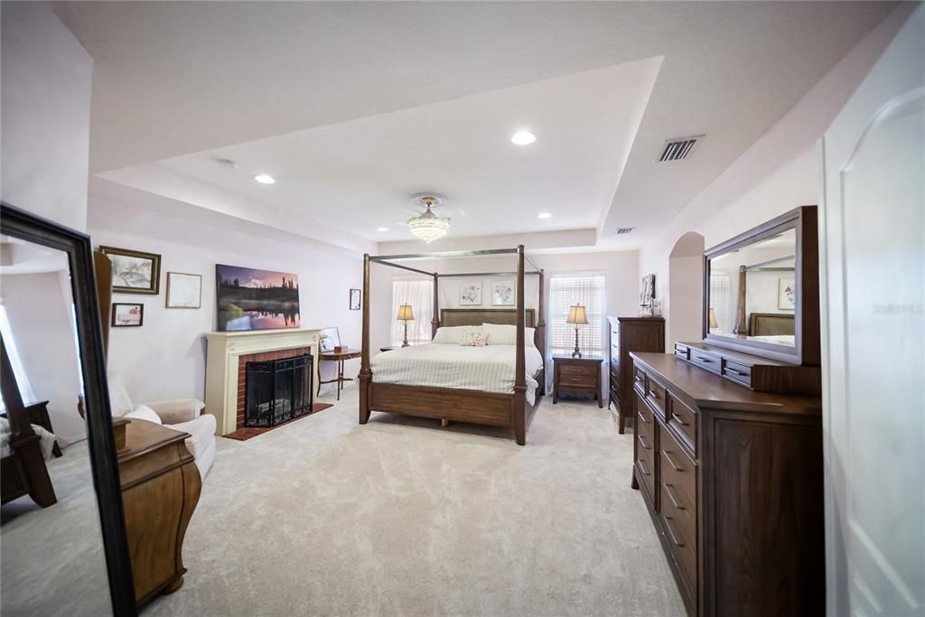 Bedroom, Fireplace, Interior, Recessed Lighting