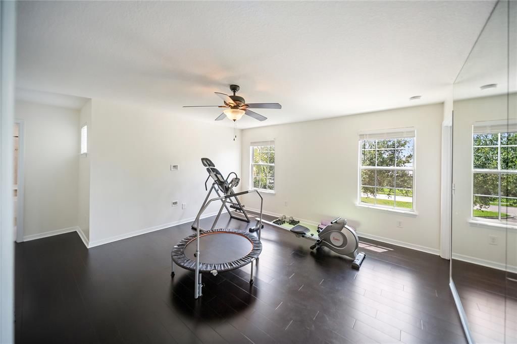 Fitness Equipment, Interior, Wood Texture Flooring