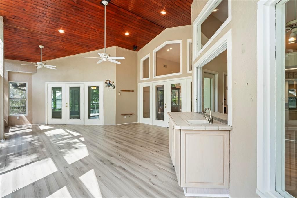 Interior, Recessed Lighting, Wooden Ceilings, Wood Texture Flooring