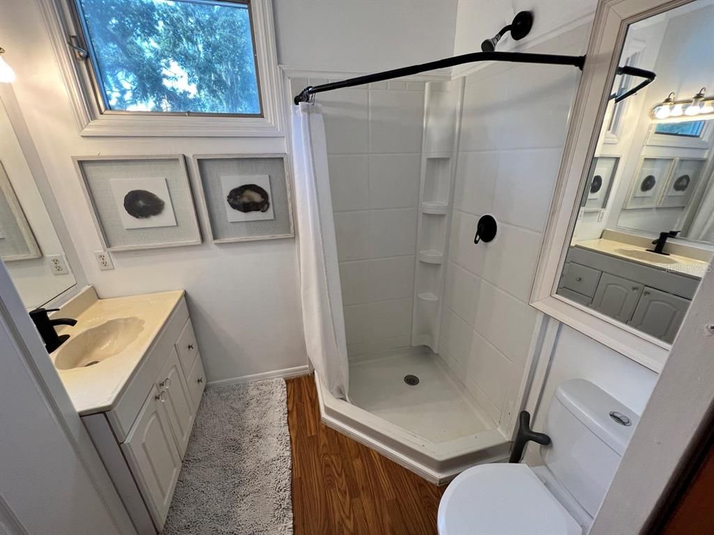 Bathroom, Dual Sink Vanities, Interior, Wood Texture Flooring