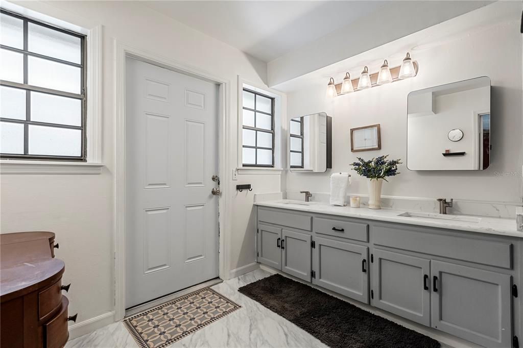 Bathroom, Dual Sink Vanities, Interior, Marble