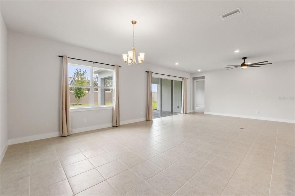 Chandelier, Empty room, Interior, Recessed Lighting