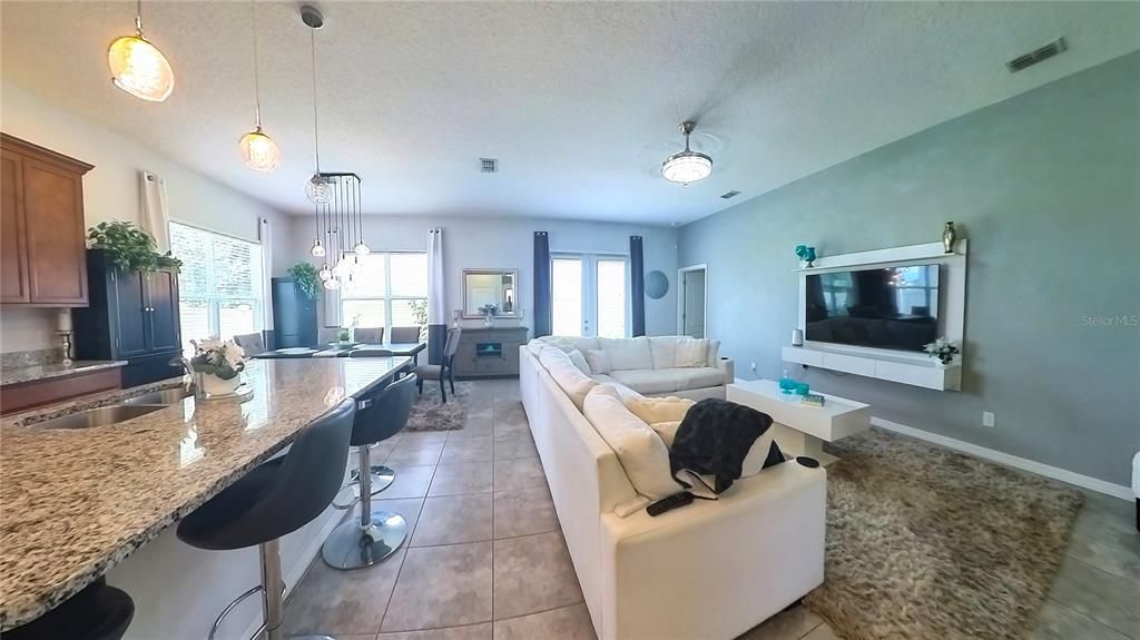 Dining room, Interior, Kitchen, Living room, Pendant Lights