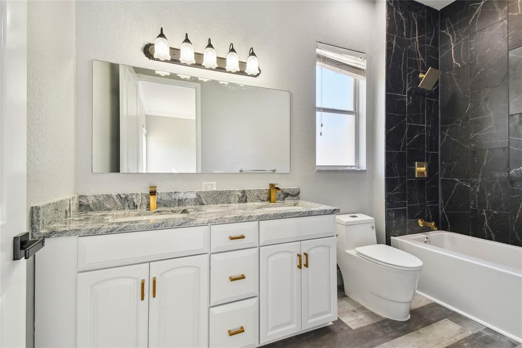 Bathroom, Dual Sink Vanities, Interior, Marble Walls