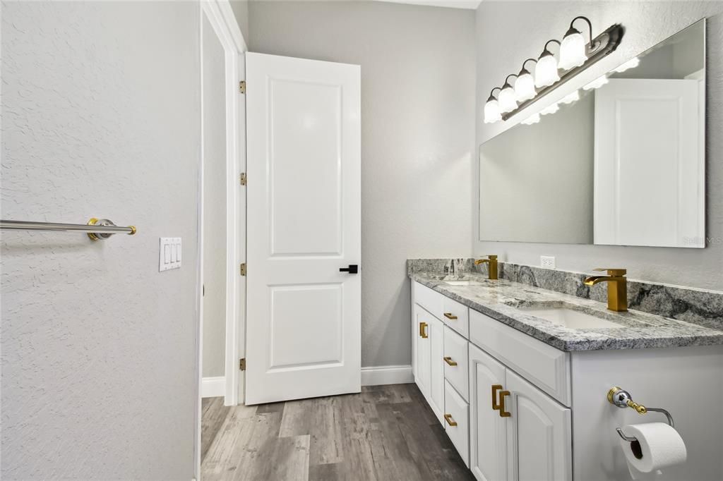 Bathroom, Dual Sink Vanities, Interior, Wood Texture Flooring