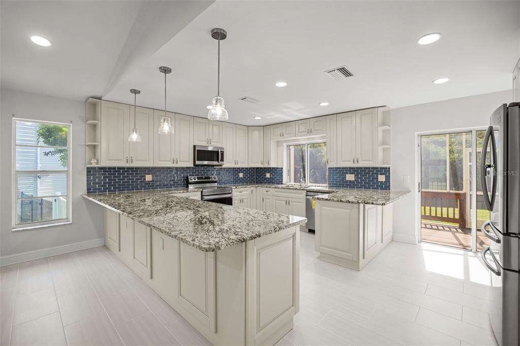 Interior, Kitchen, Pendant Lights, Recessed Lighting, Stainless Steel Appliances