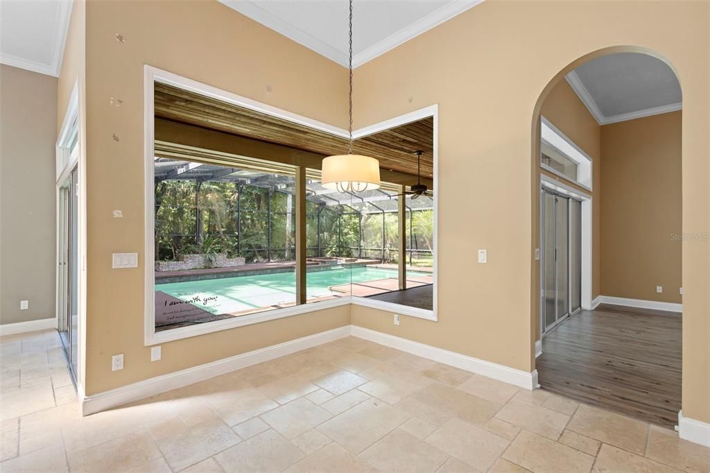 Interior, Pendant Lights, Sun Room, Wood Texture Flooring
