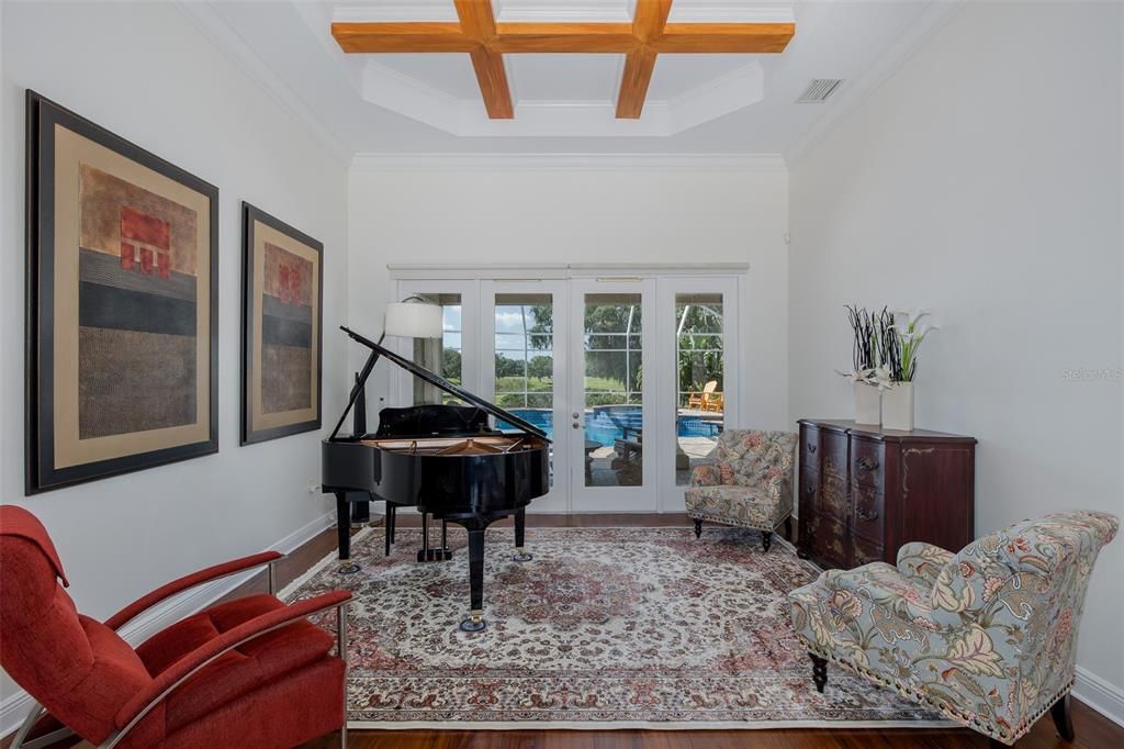 Interior, Piano, Wooden Beams, Wood Texture Flooring