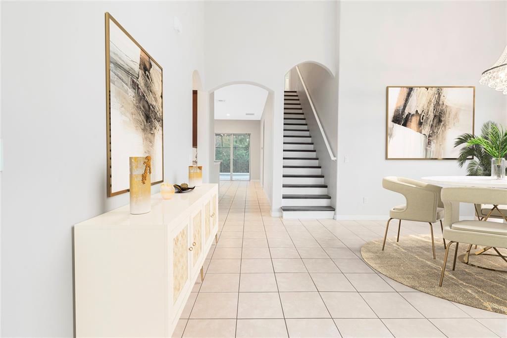 Dining room, Interior, Recessed Lighting