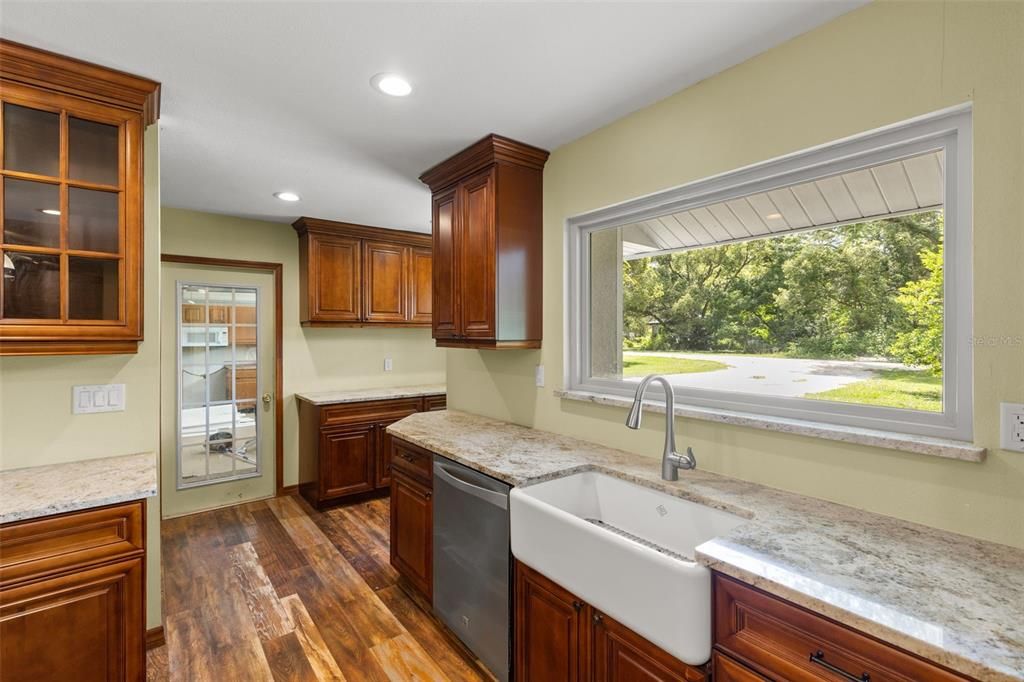 Interior, Kitchen, Recessed Lighting, Wood Texture Flooring