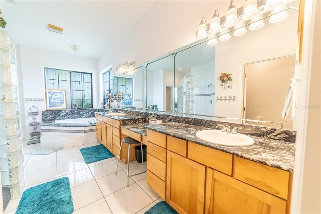 Bathroom, Dual Sink Vanities, Glass Shower, Interior