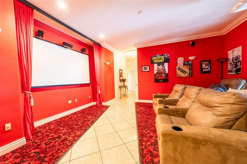Home Theatre Room, Interior, Projection Screen, Recessed Lighting, Theatre Room