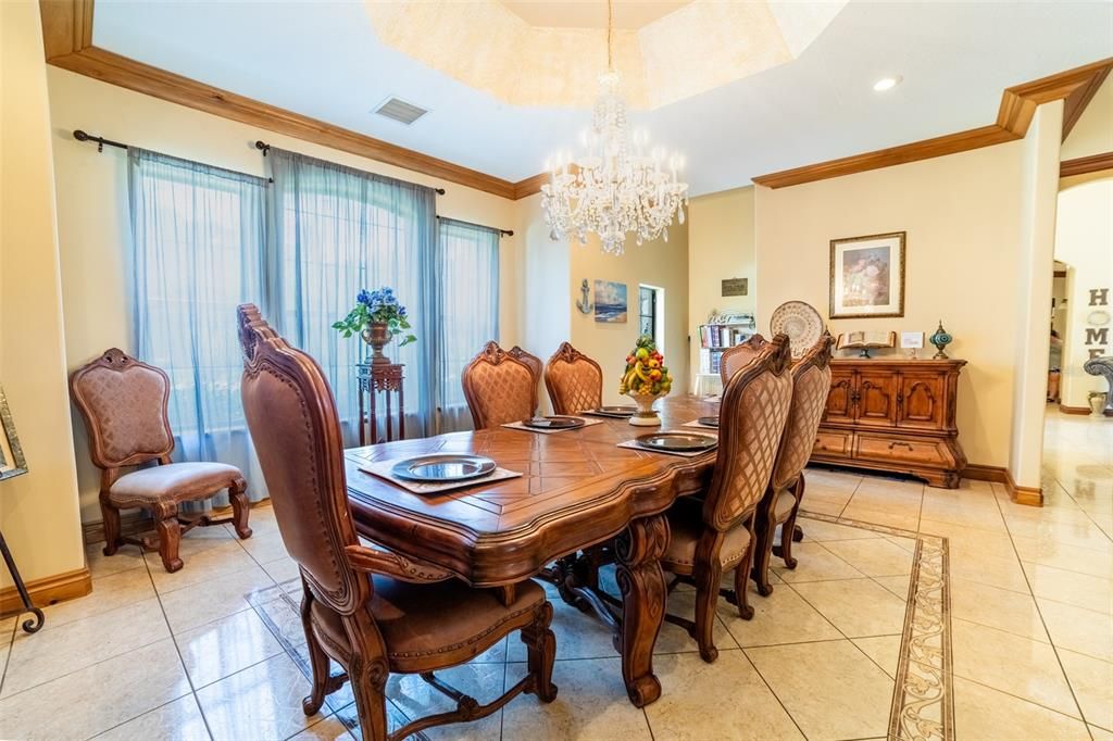 Chandelier, Dining room, Interior, Recessed Lighting