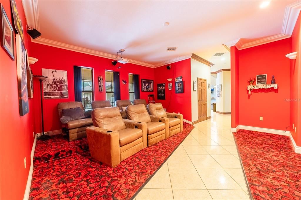 Home Theatre Room, Interior, Recessed Lighting