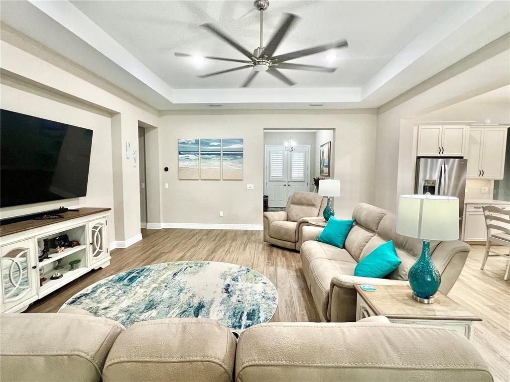 Interior, Kitchen, Living room, Stainless Steel Appliances, Wood Texture Flooring
