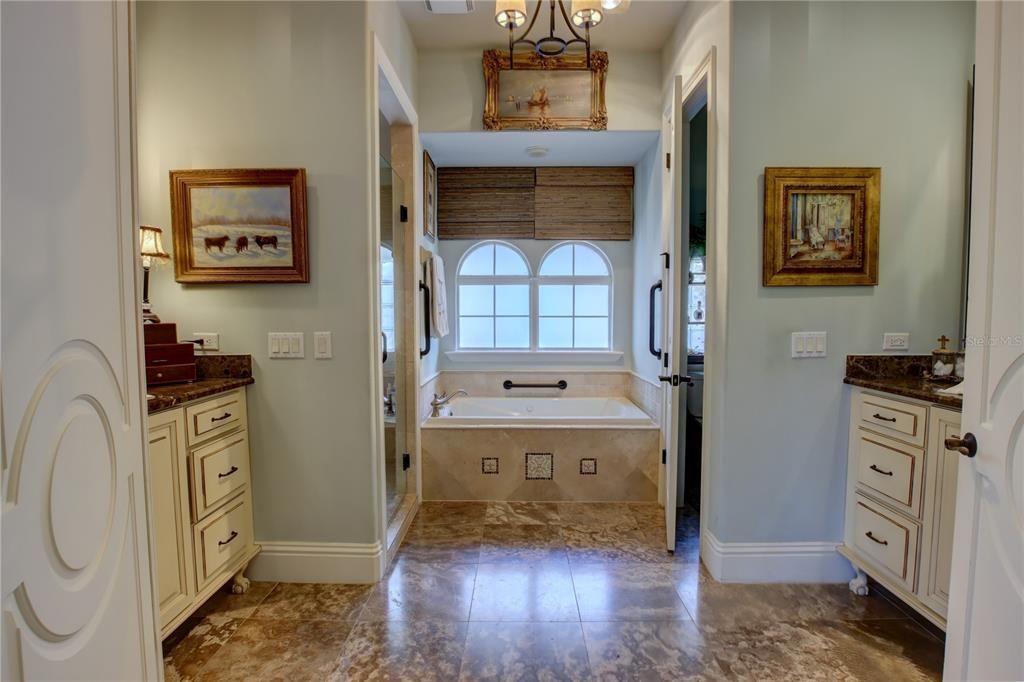 Bathroom, Chandelier, Interior