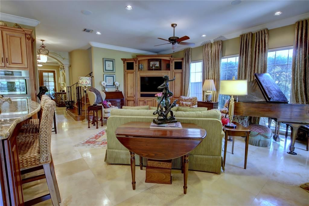 Interior, Living room, Piano, Recessed Lighting