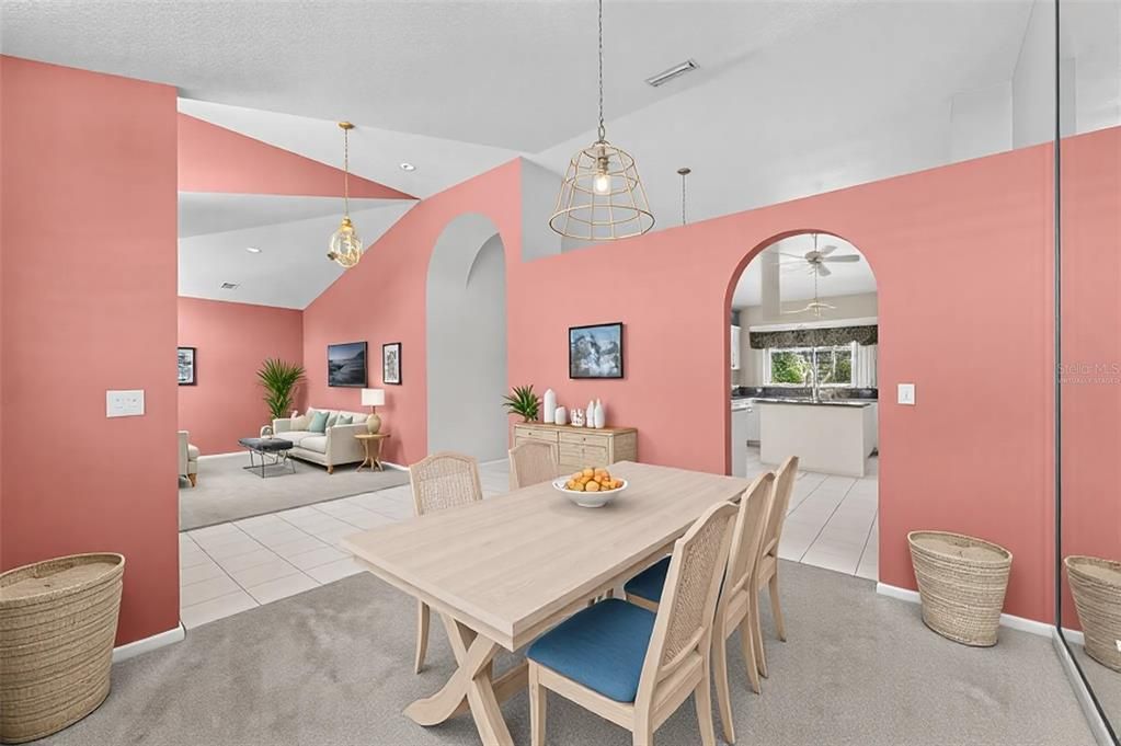 Dining room, Interior, Living room, Pendant Lights, Recessed Lighting