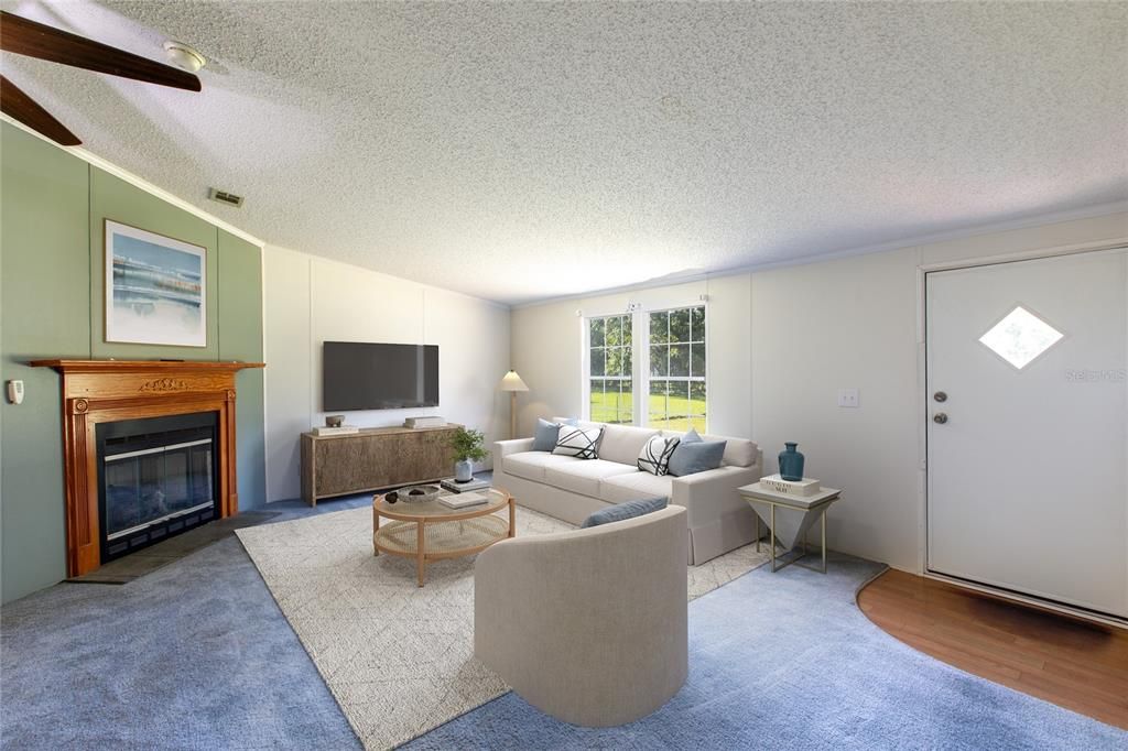 Fireplace, Interior, Living room, Wood Texture Flooring