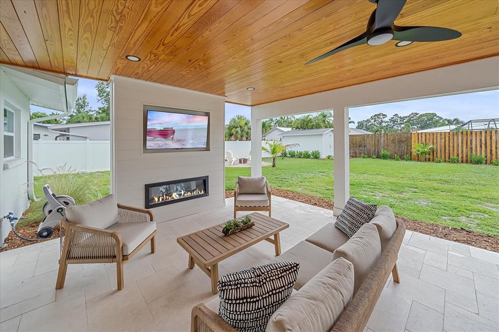 Backyard, Exterior, Fireplace