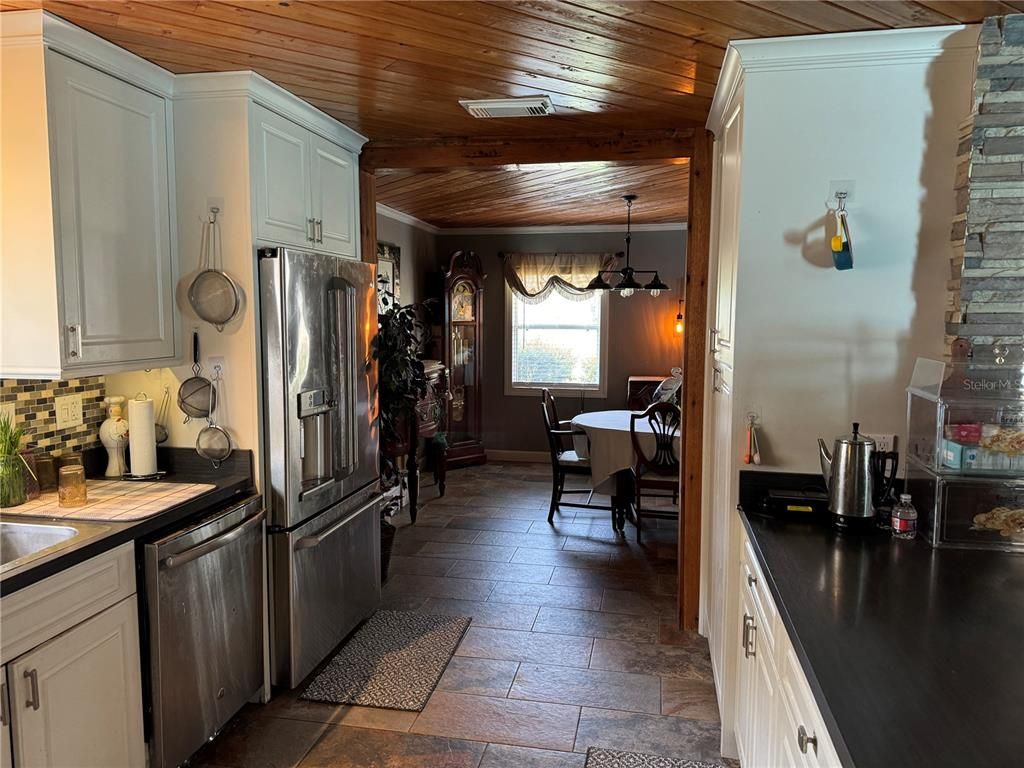 Dining room, Interior, Kitchen, Wooden Ceilings
