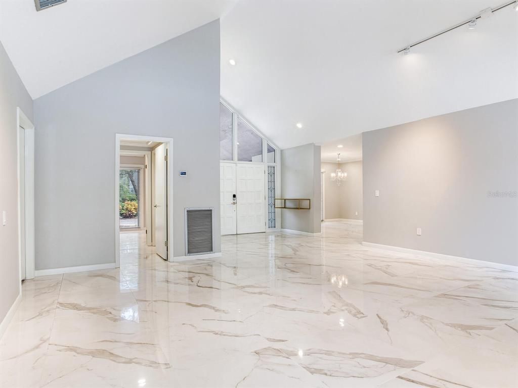 Empty room, Interior, Marble, Recessed Lighting