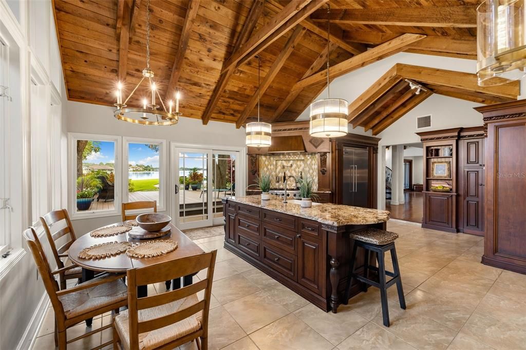 Chandelier, Dining room, Interior, Kitchen, Pendant Lights, Wooden Beams, Wooden Ceilings