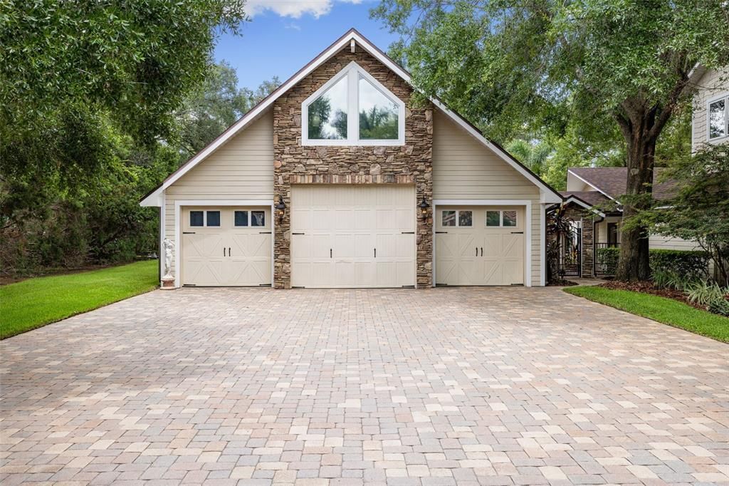 Attached, Detached Garage, Exterior, Facade, Brick Traditional