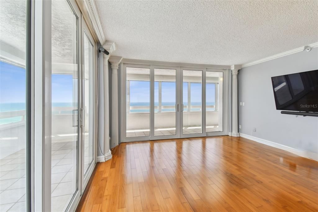 Empty room, Interior, Water, Wood Texture Flooring