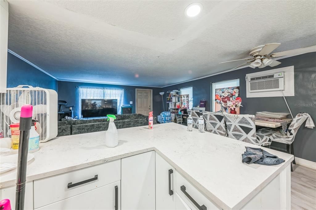 Interior, Kitchen, Recessed Lighting, Wood Texture Flooring
