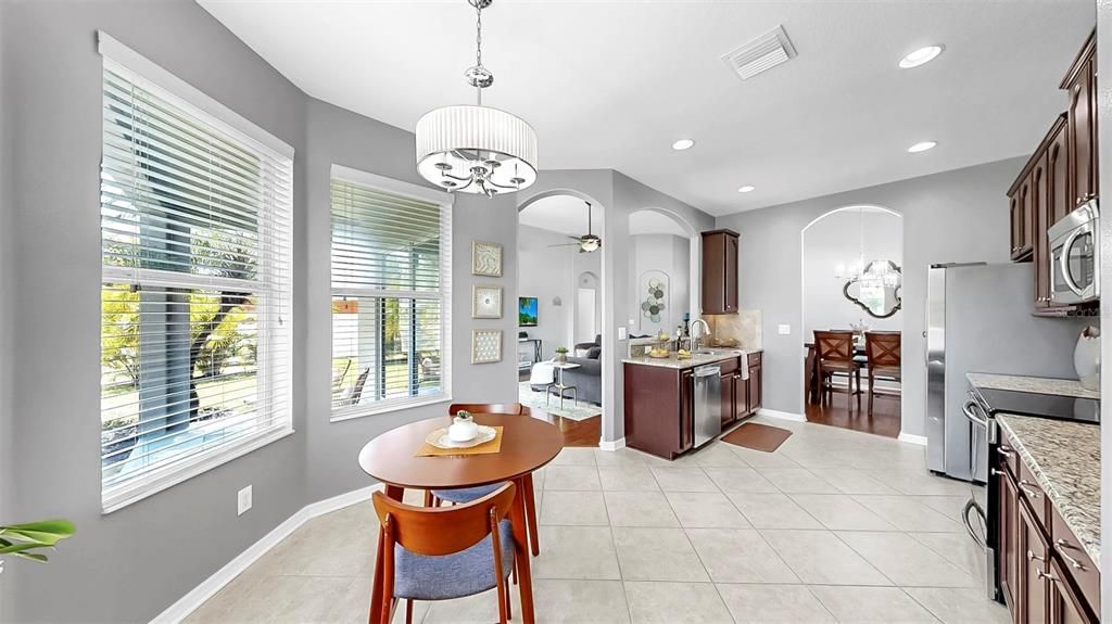 Dining room, Interior, Living room, Pendant Lights, Recessed Lighting