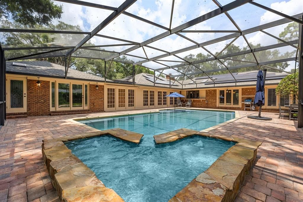 Glass Ceilings, Interior, Pool, Stone Walls, Sun Room