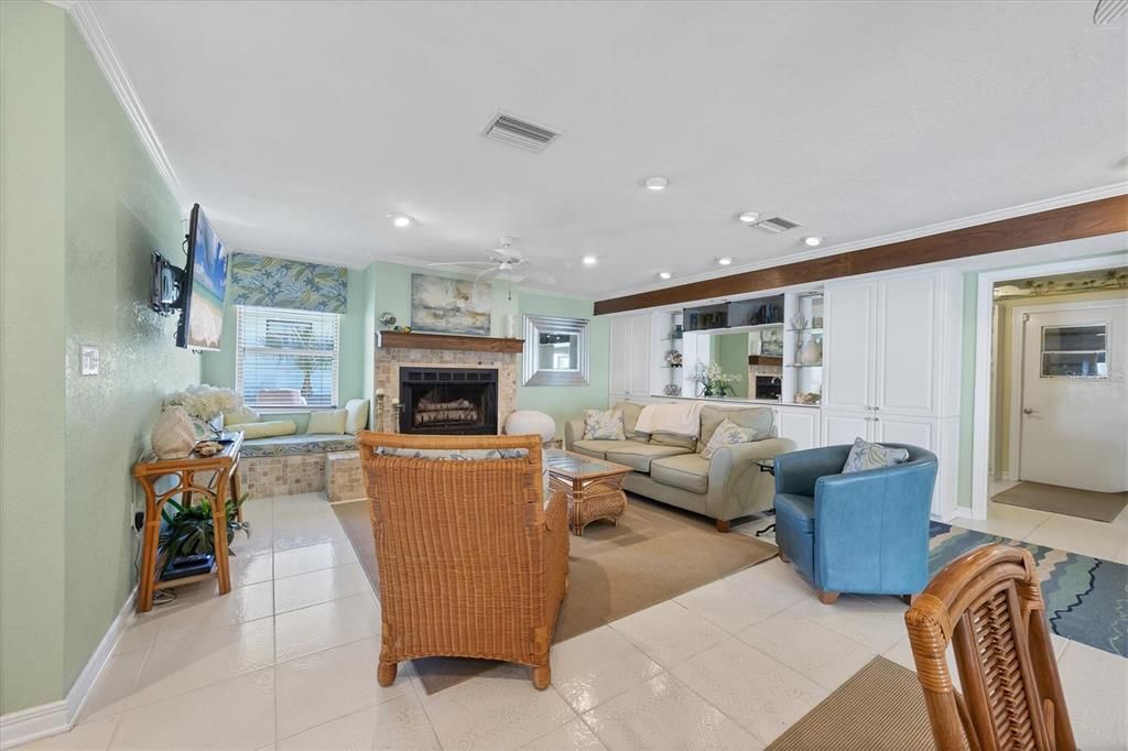 Fireplace, Interior, Living room, Recessed Lighting