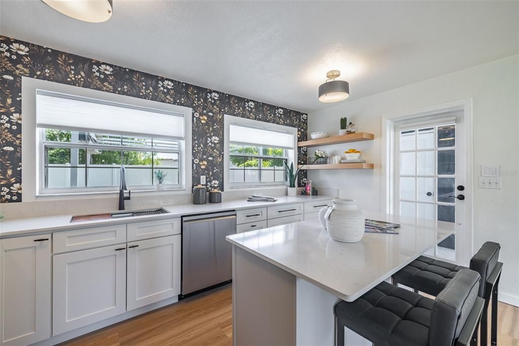 Interior, Kitchen, Wood Texture Flooring
