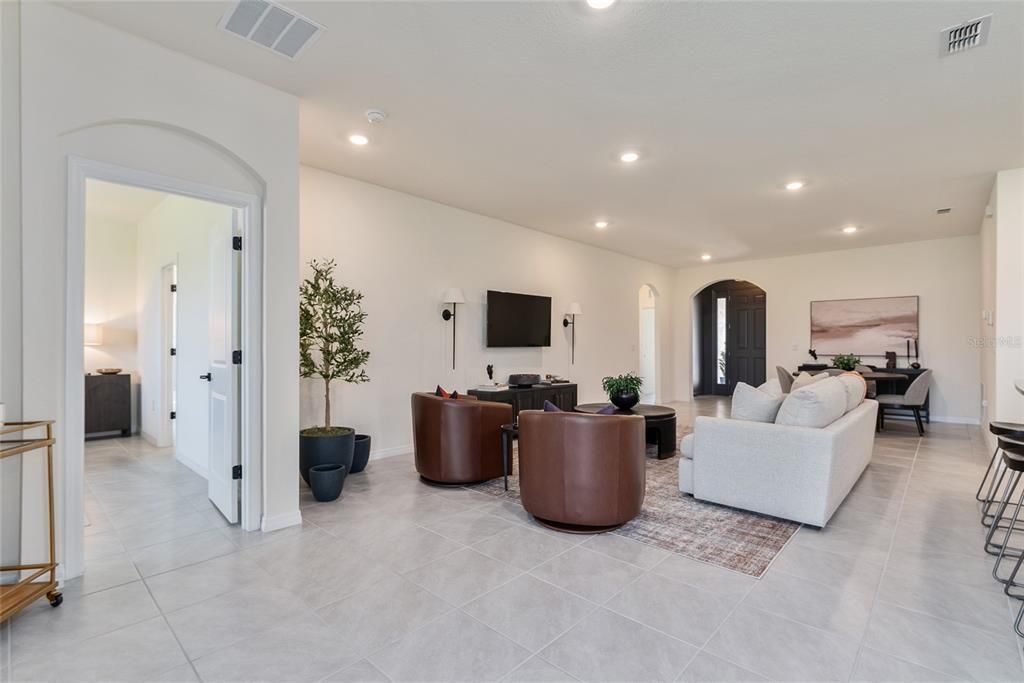 Interior, Living room, Recessed Lighting