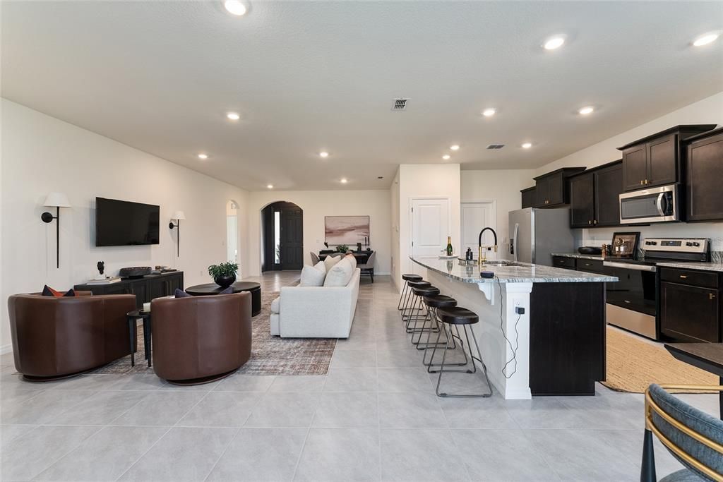 Interior, Kitchen, Living room, Recessed Lighting, Stainless Steel Appliances