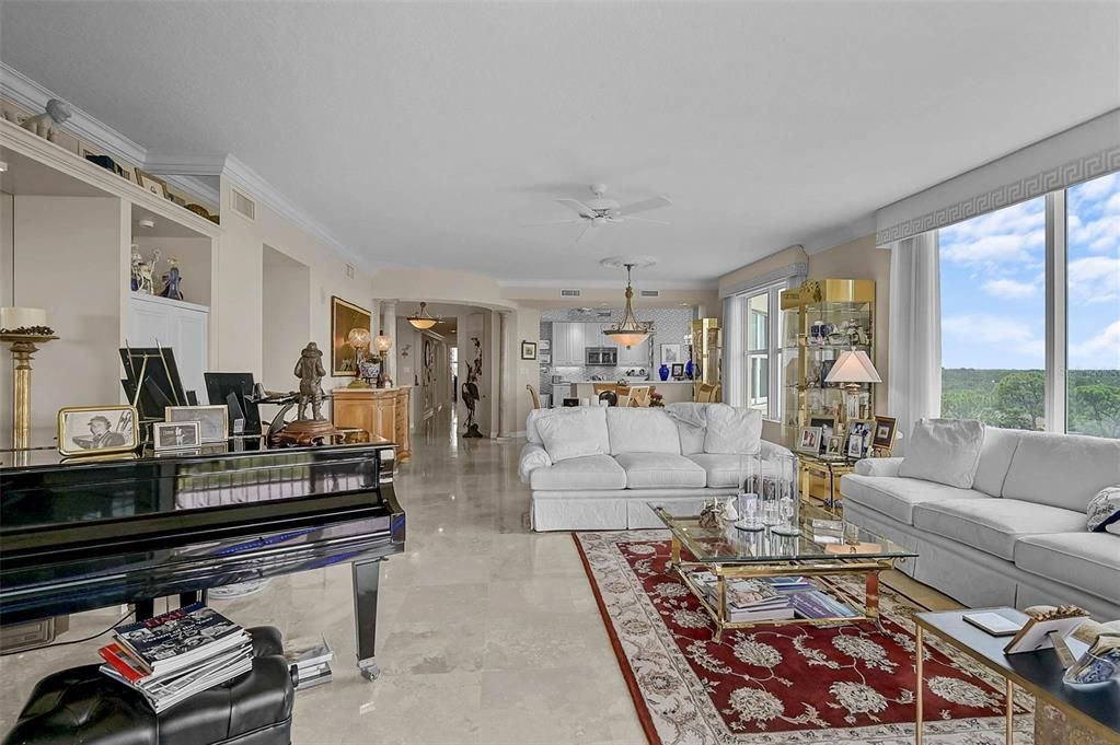 Interior, Living room, Pendant Lights, Piano