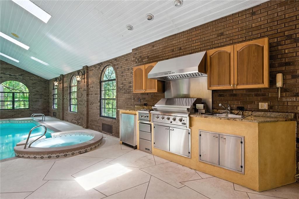 Interior, Pool, Stainless Steel Appliances, Stone Walls