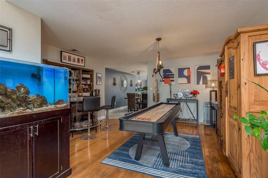 Game Room, Interior, Pendant Lights, Wood Texture Flooring