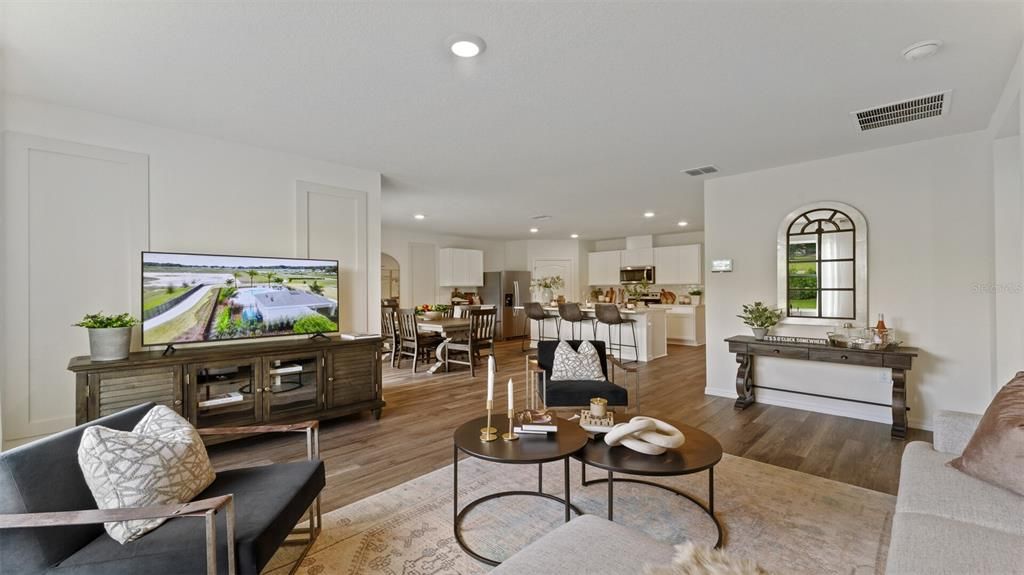 Interior, Kitchen, Recessed Lighting, Wood Texture Flooring