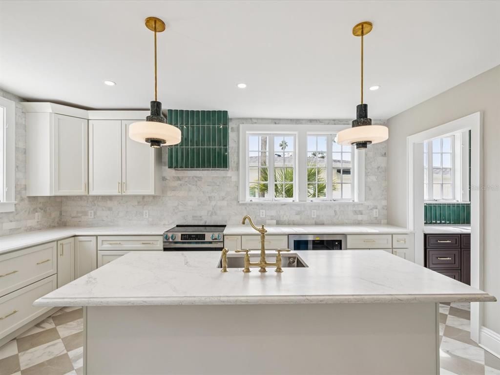 Interior, Kitchen, Pendant Lights, Recessed Lighting, Stainless Steel Appliances