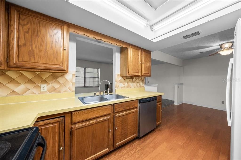 Interior, Kitchen, Wood Texture Flooring