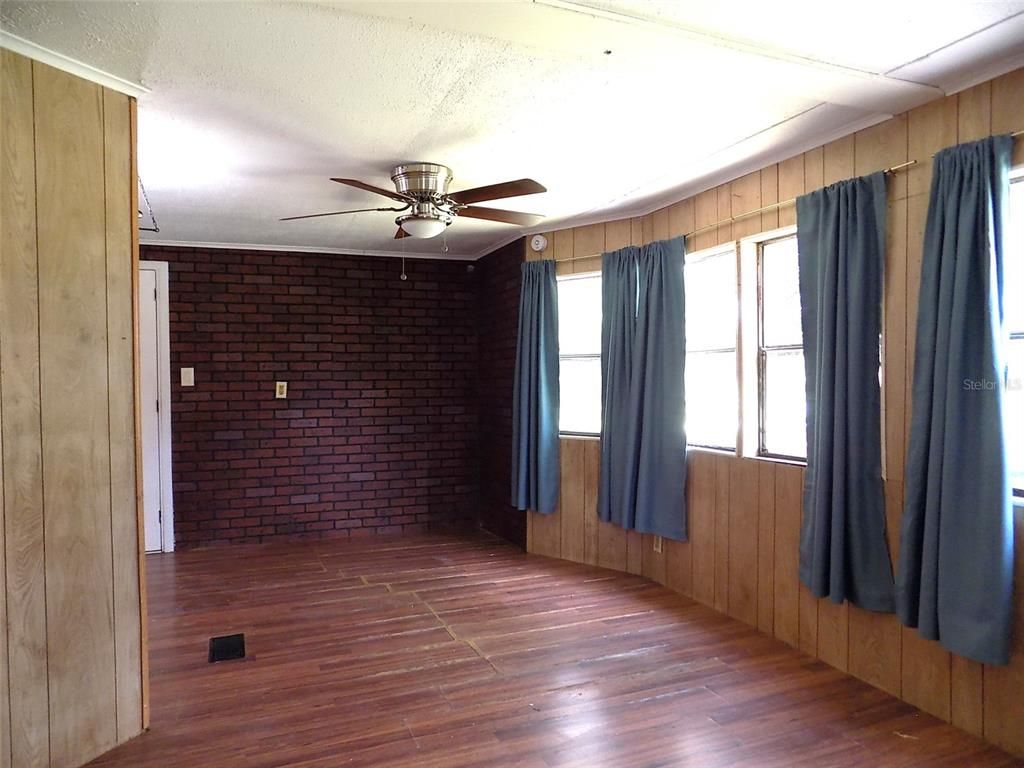 Empty room, Interior, Stone Walls, Wood Texture Flooring