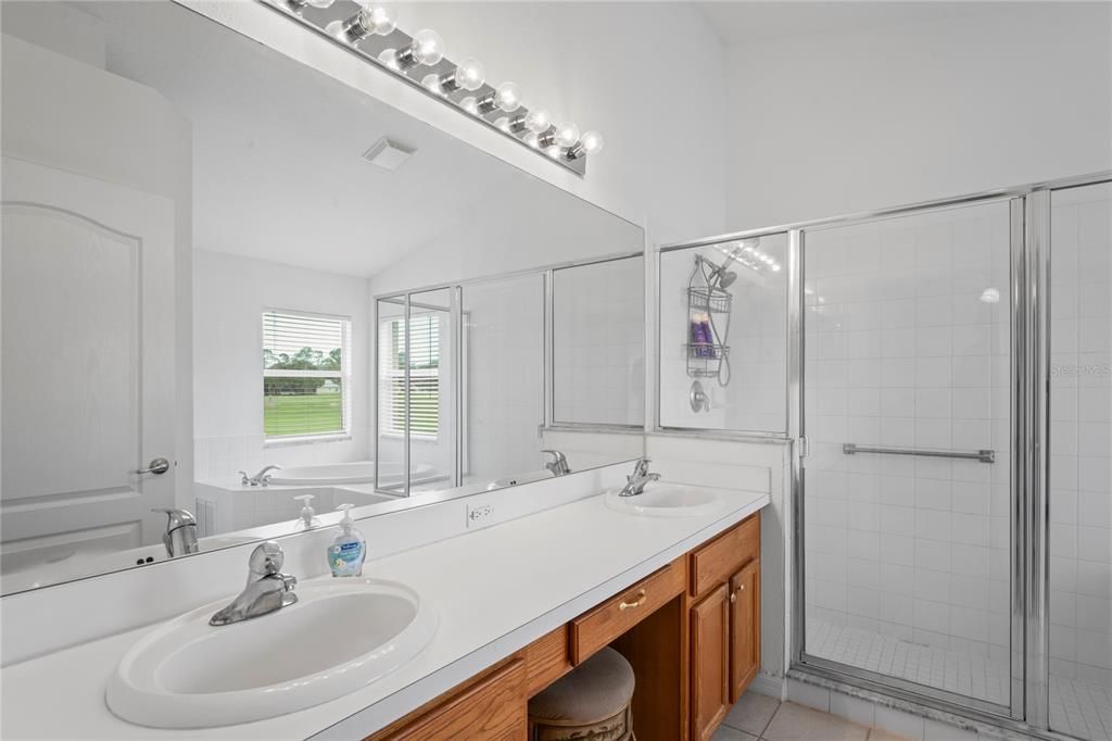 Bathroom, Dual Sink Vanities, Glass Shower, Interior