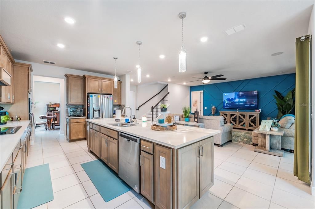 Interior, Kitchen, Pendant Lights, Recessed Lighting, Stainless Steel Appliances