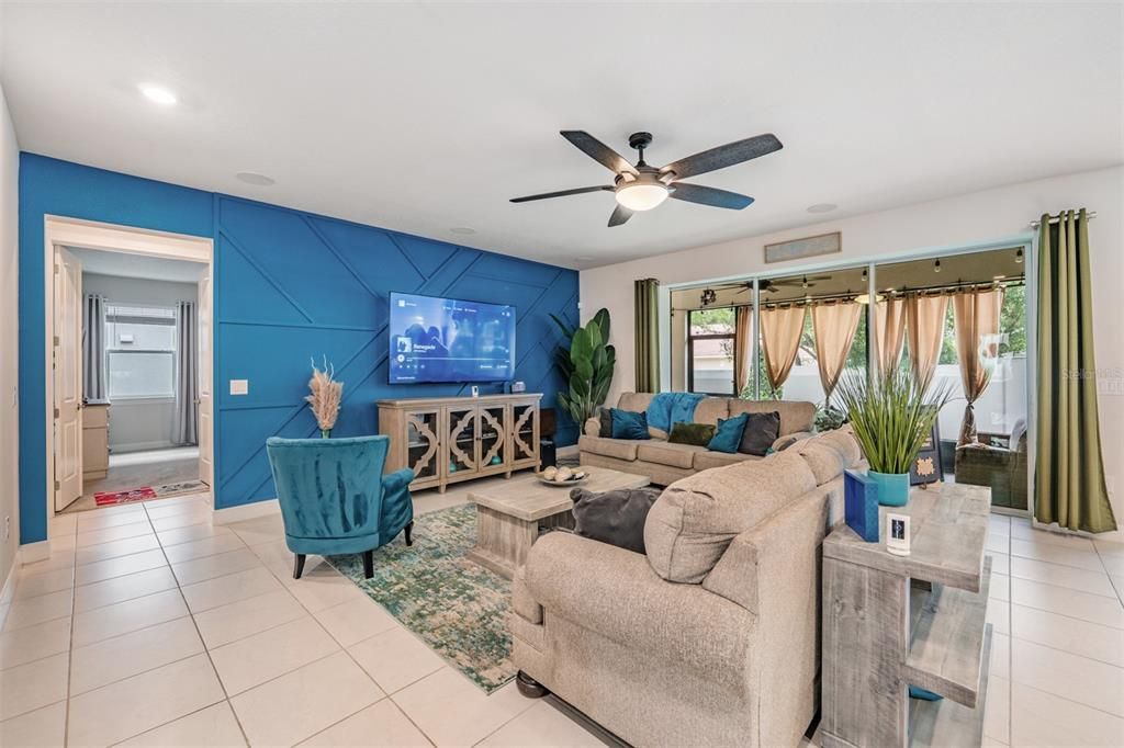 Interior, Living room, Recessed Lighting